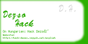 dezso hack business card